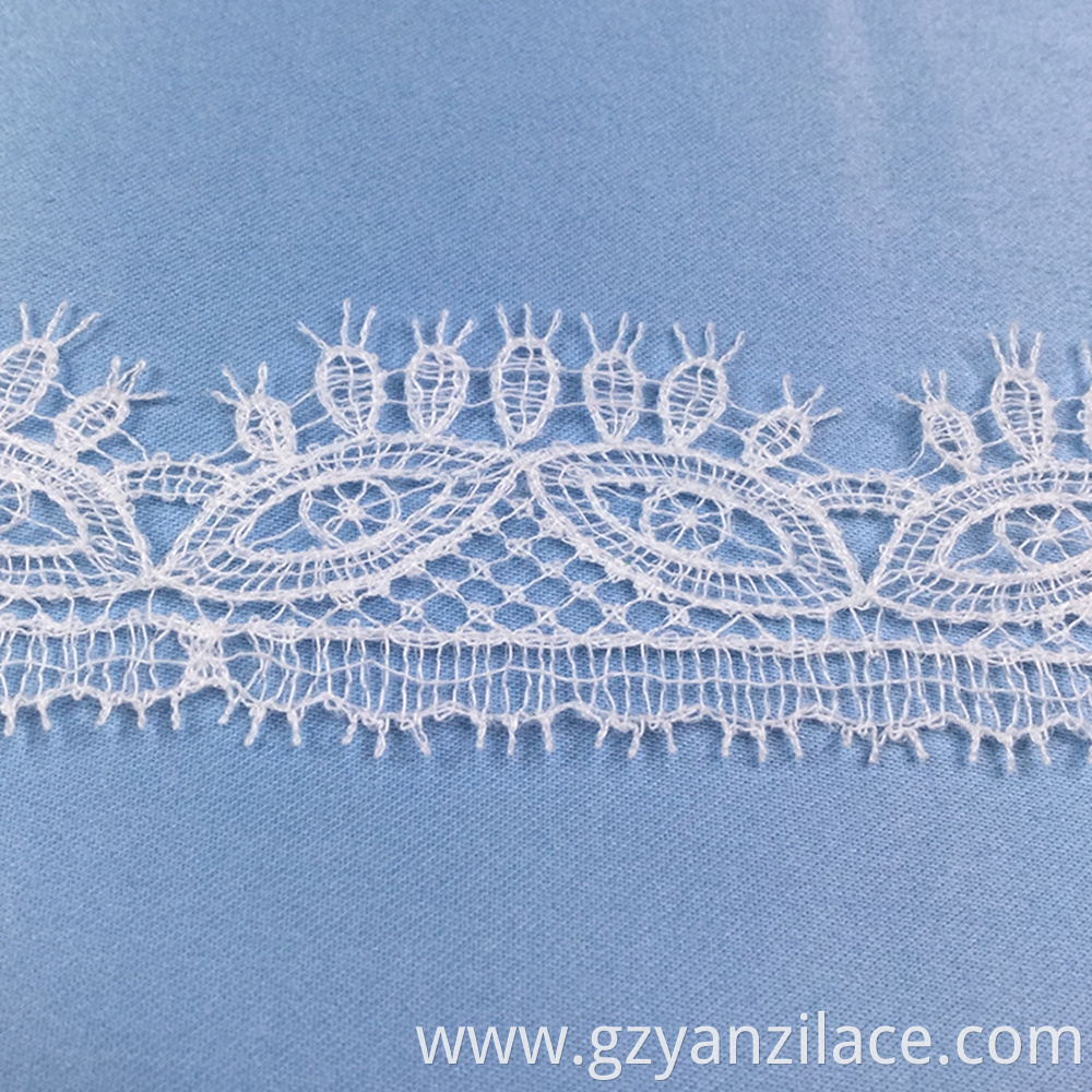 White Bridal Thick Lace Trim by Yard